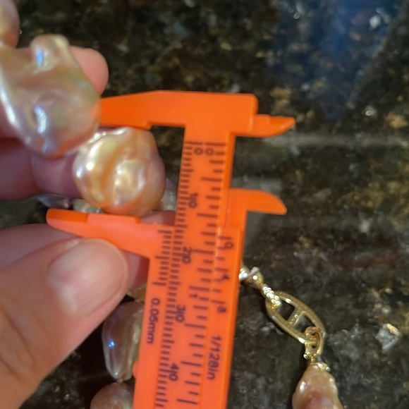 Irregular Genuine Natural Large Baroque FreshWater Pearl Choker Chunky 16” - Picture 9 of 11